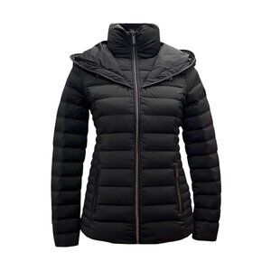 Michael Kors Hooded Packable Down Puffer Jacket Black Small MSRP $275